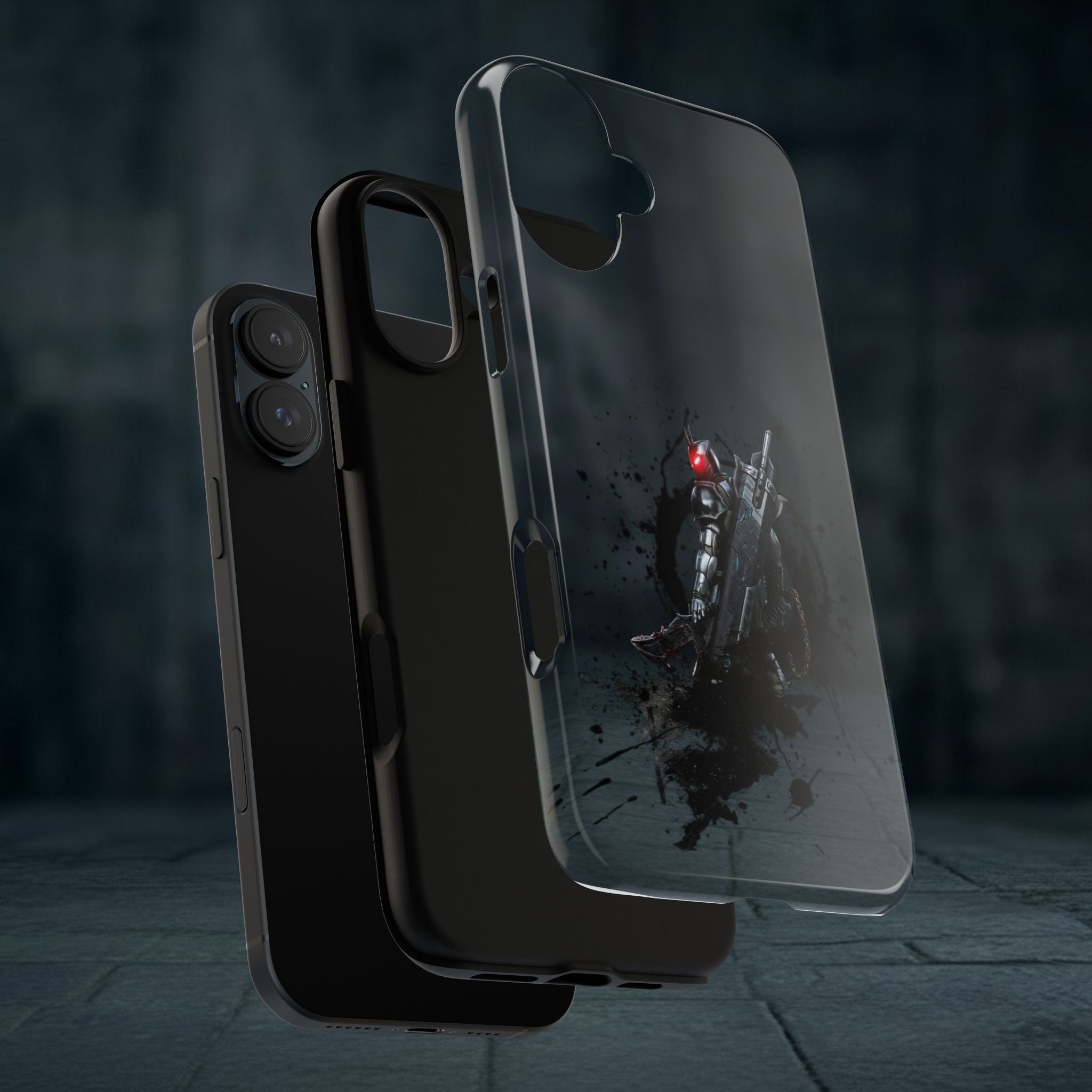 Tough Cases: Dark Cyber Soldier Phone Case — Rugged Sci‑Fi Armor Design