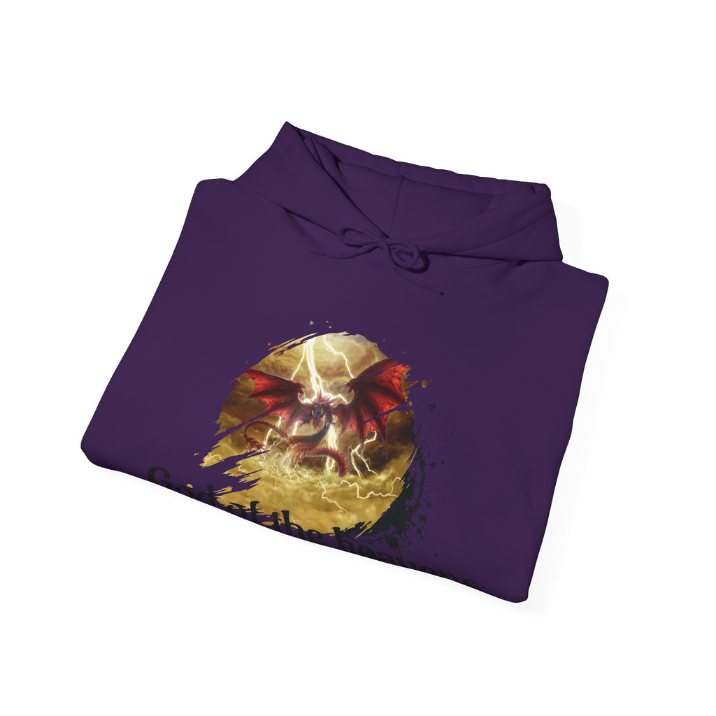 Hoodie — "God of the Heavens" Mythic Lightning Graphic Hoodie - slifer the sky dragon