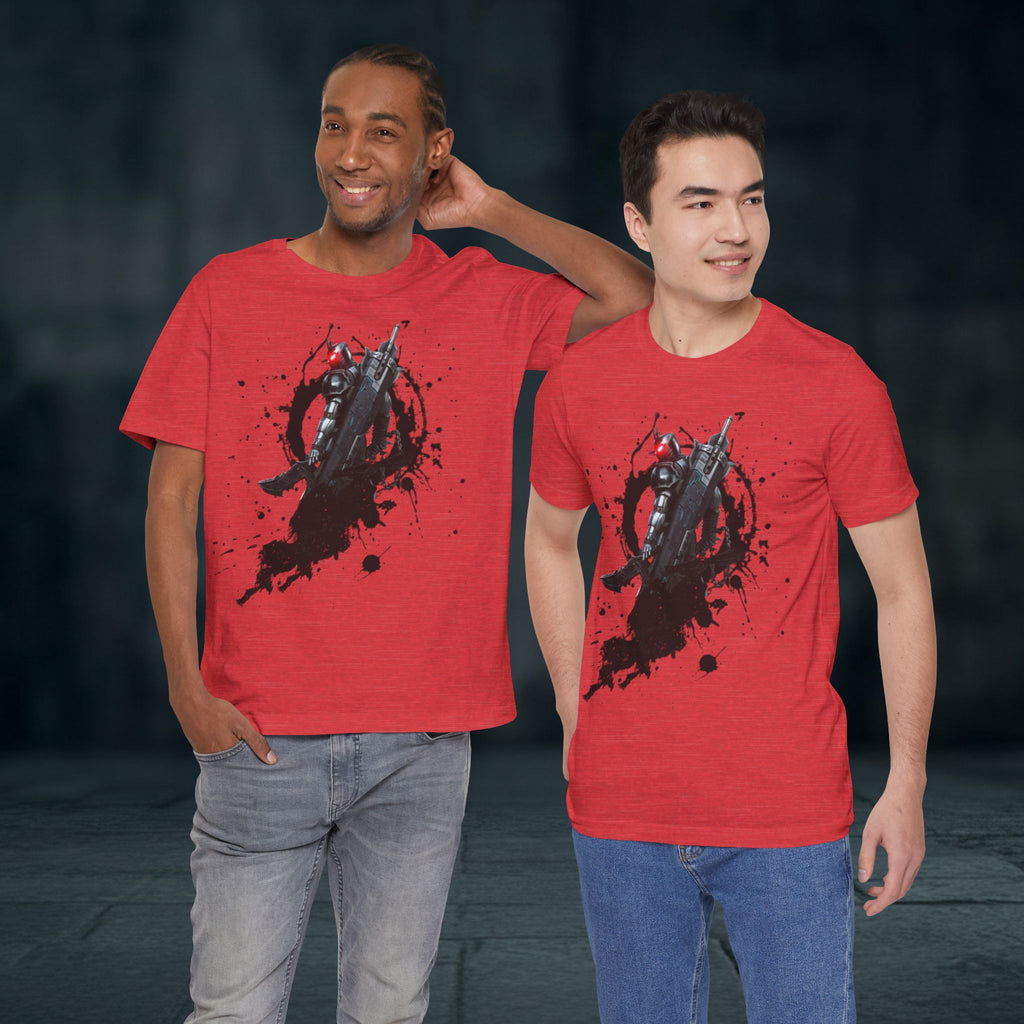 Splatter Noir Rifle Tee — Graphic Military Weapon Shirt