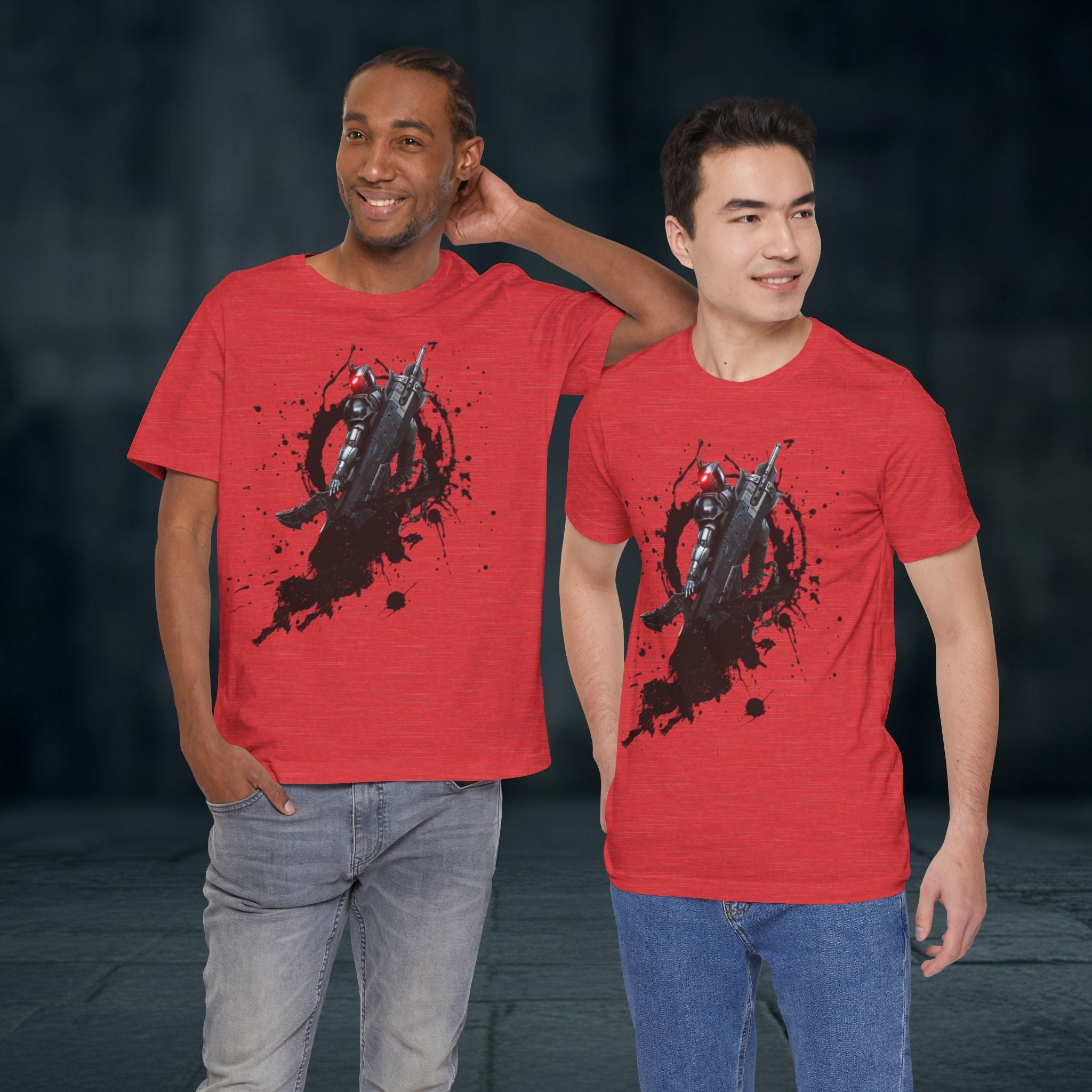 Splatter Noir Rifle Tee — Graphic Military Weapon Shirt