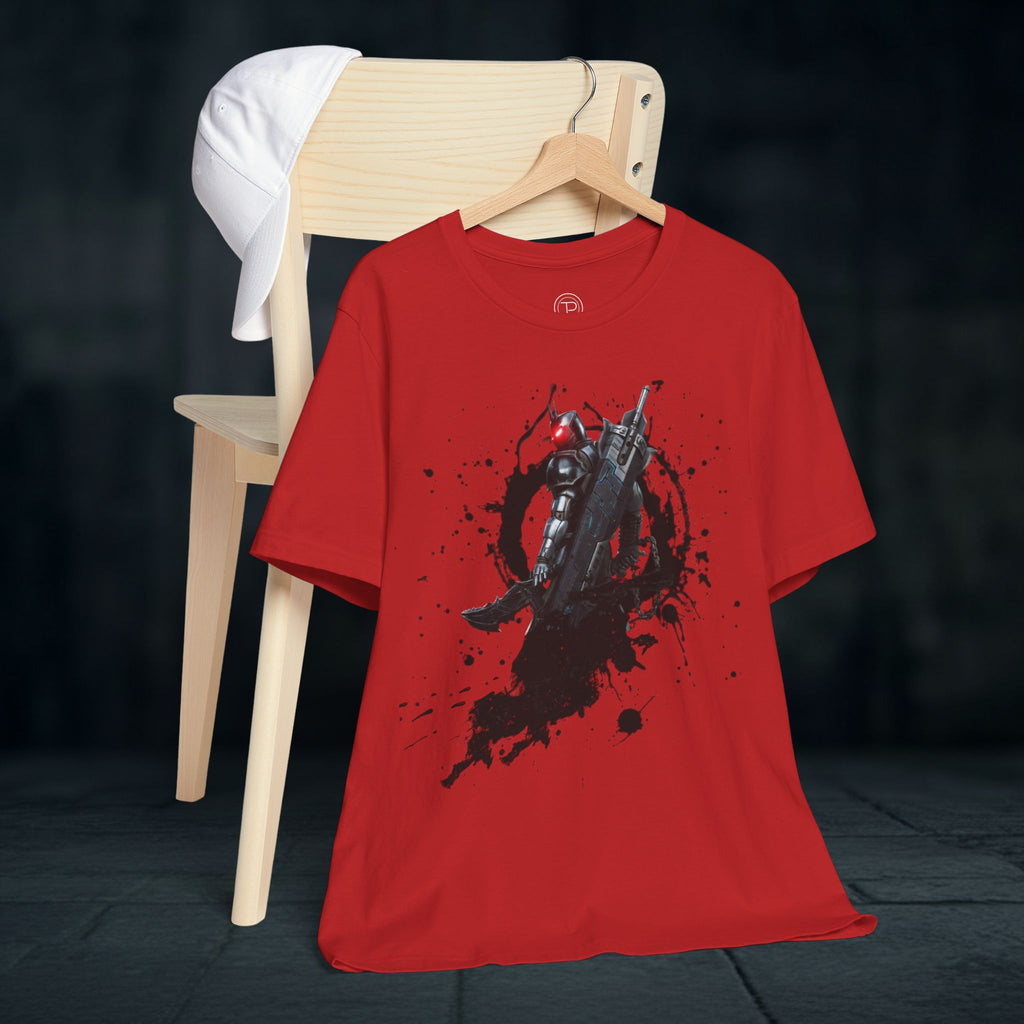 Splatter Noir Rifle Tee — Graphic Military Weapon Shirt