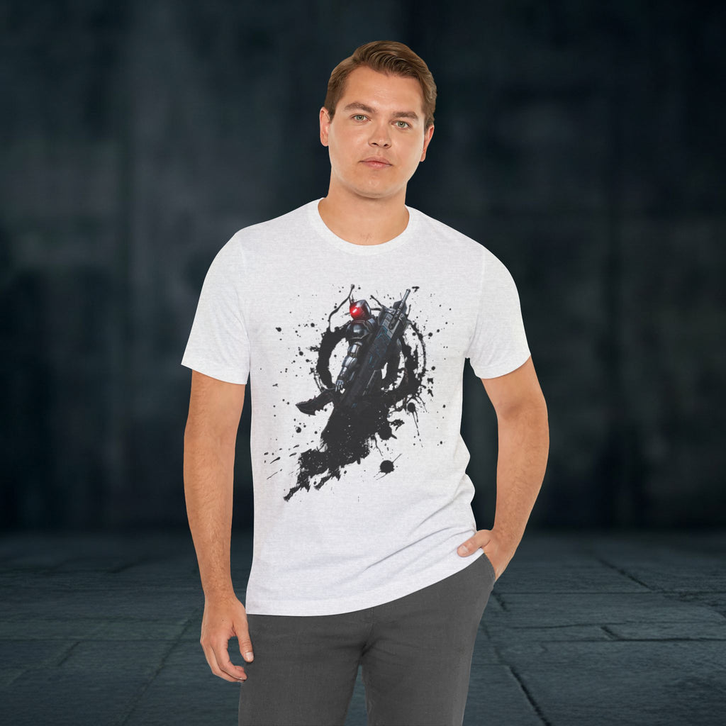Splatter Noir Rifle Tee — Graphic Military Weapon Shirt