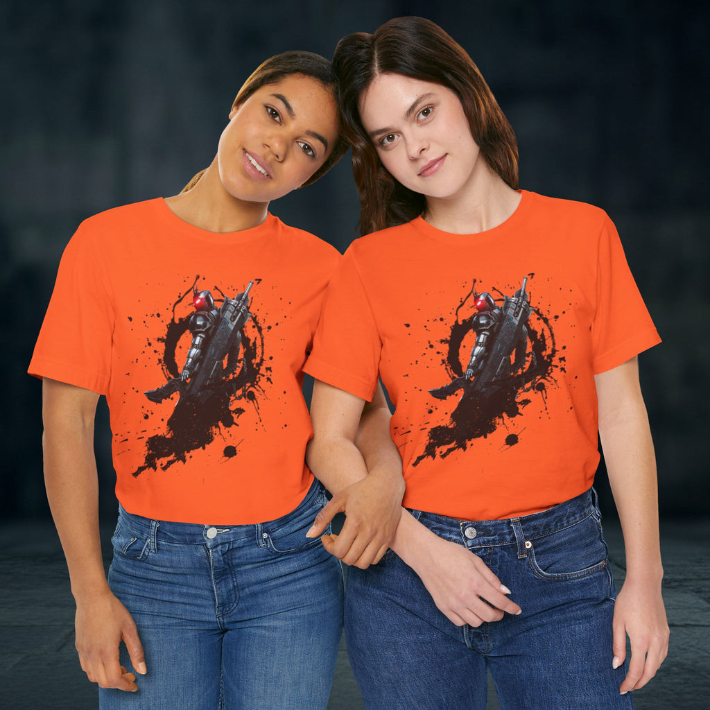 Splatter Noir Rifle Tee — Graphic Military Weapon Shirt