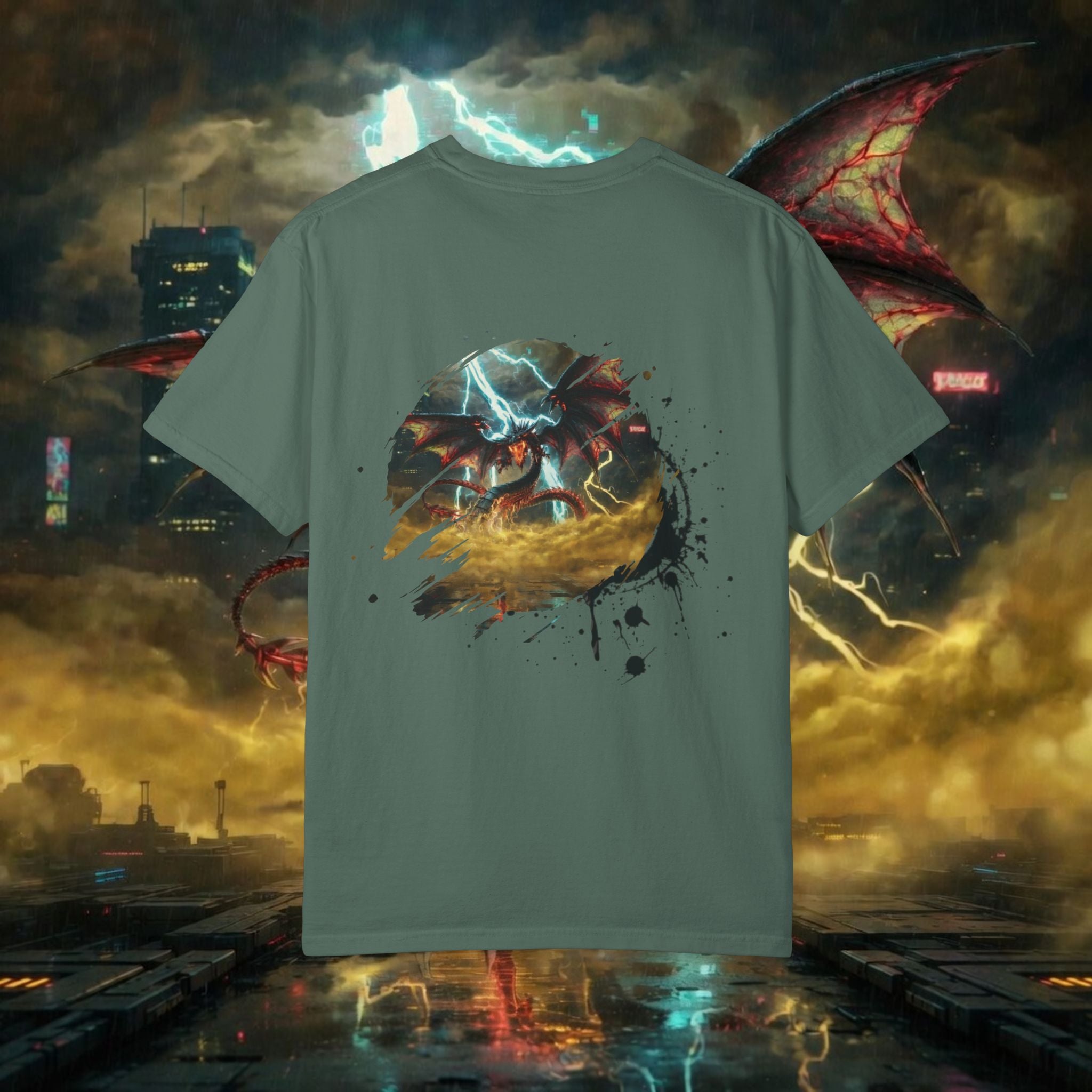 God of the Heavens T-Shirt — Mythic Storm Graphic Tee - slifer the sky dragon