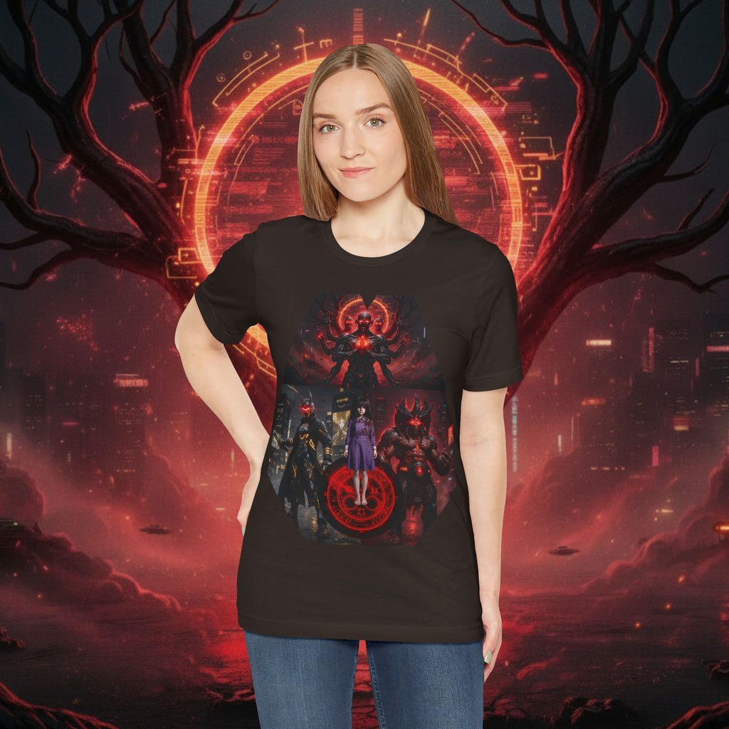 Superhero Squad Graphic Tee — Dark Red Mystic Design