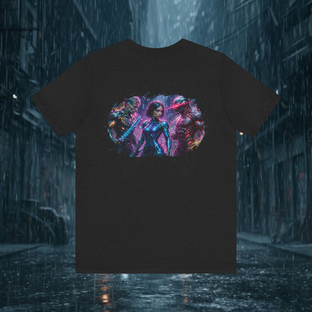 T-Shirt — "Big Family Reunion" Sci‑Fi Character Heart Graphic Tee - Battle Suits