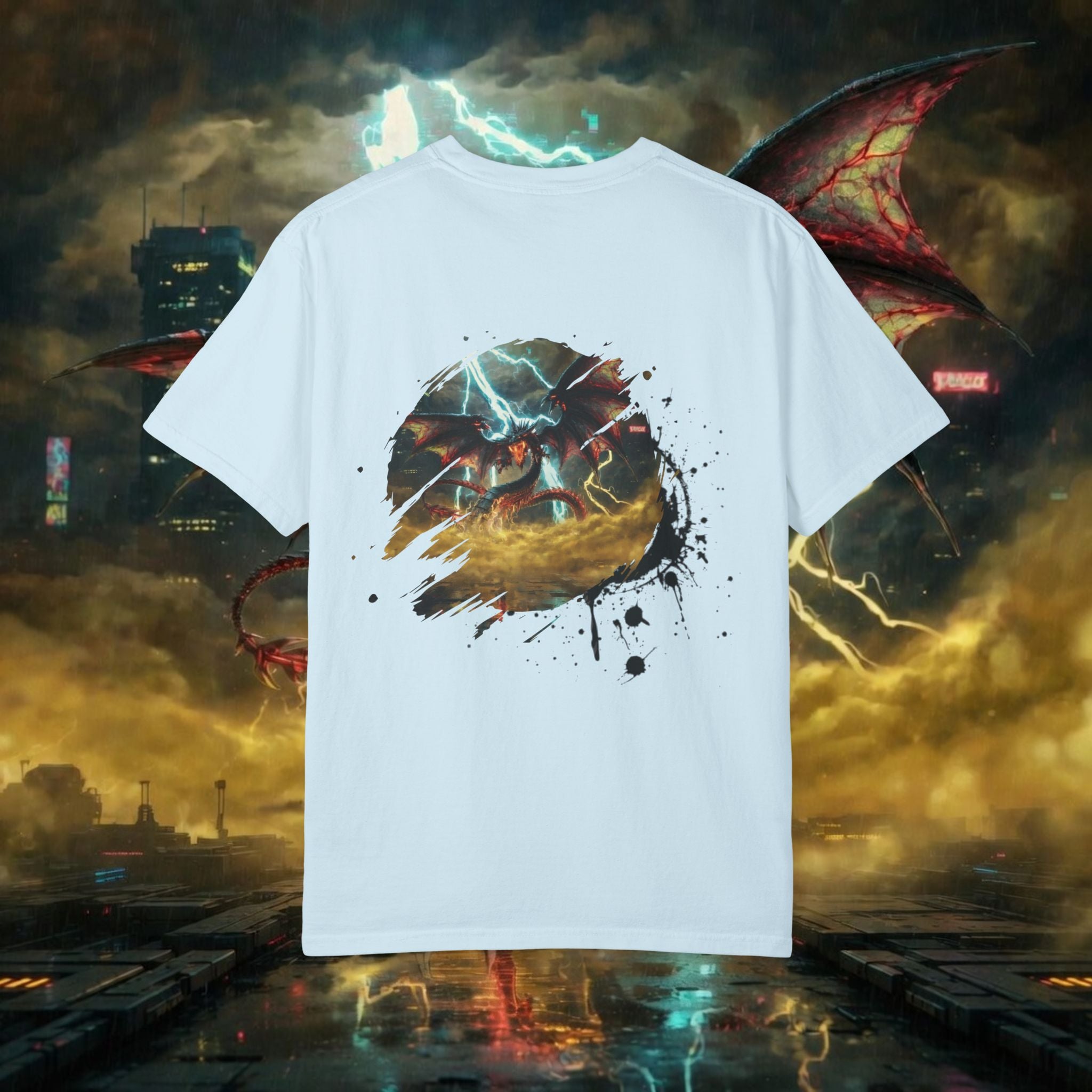 God of the Heavens T-Shirt — Mythic Storm Graphic Tee - slifer the sky dragon