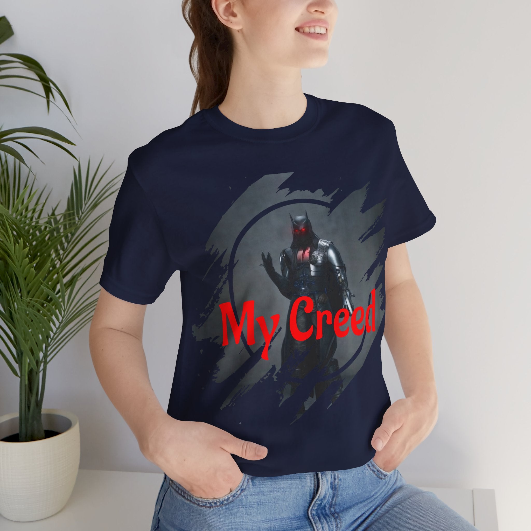 My Creed Graphic Tee — Dark Knight Sci‑Fi Illustration T‑Shirt