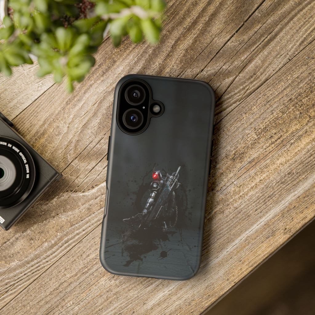 Tough Cases: Dark Cyber Soldier Phone Case — Rugged Sci‑Fi Armor Design