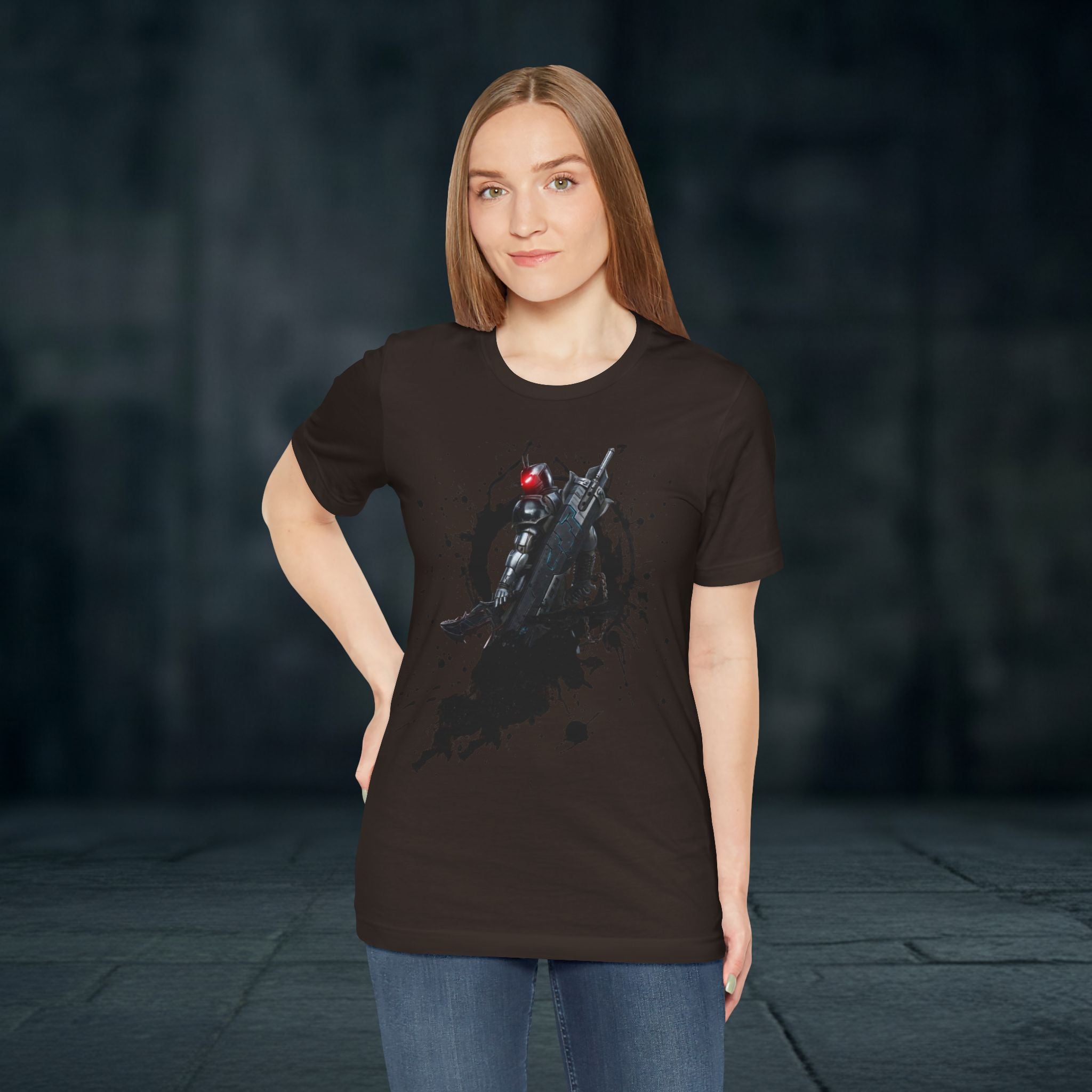 Splatter Noir Rifle Tee — Graphic Military Weapon Shirt
