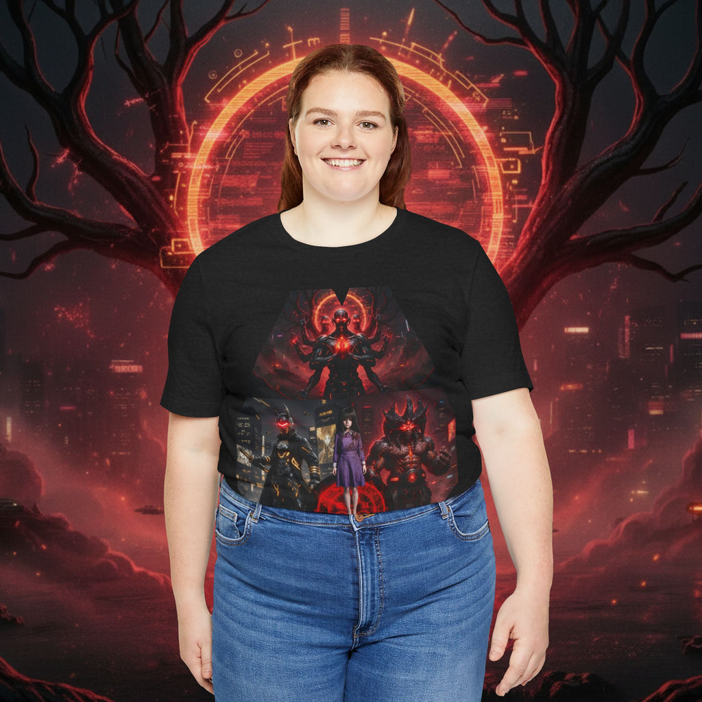 Superhero Squad Graphic Tee — Dark Red Mystic Design