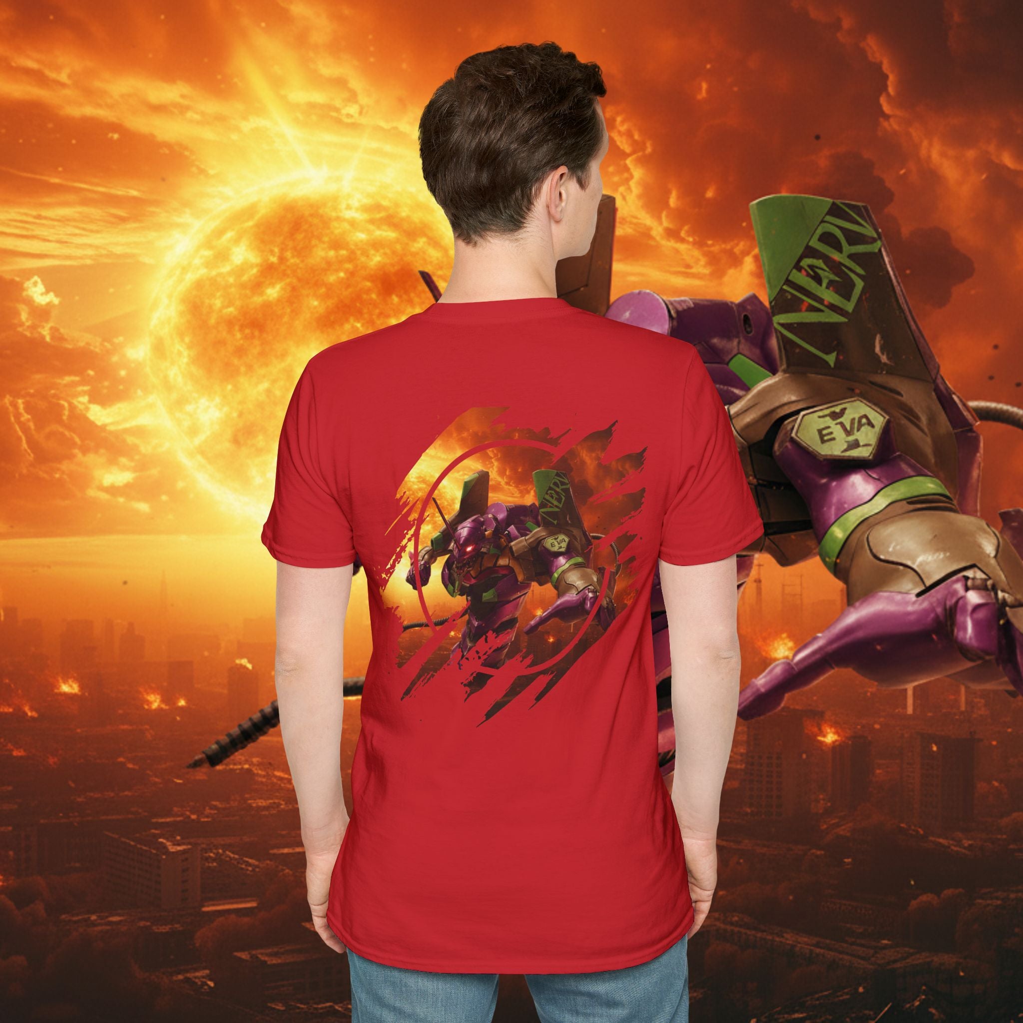 Only One Hit T-Shirt — Gamer Mech Battle Tee - EVA 1 - Neon Genesis Evangelion