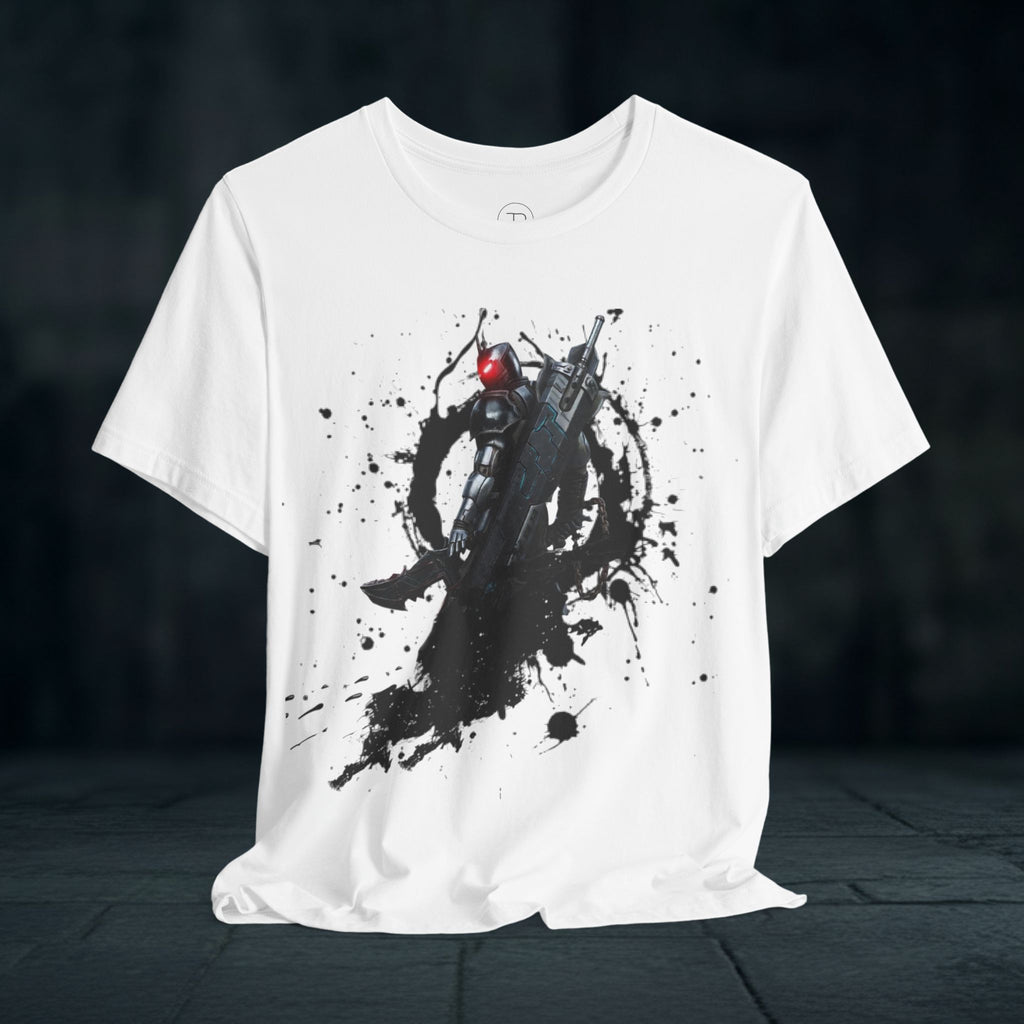 Splatter Noir Rifle Tee — Graphic Military Weapon Shirt
