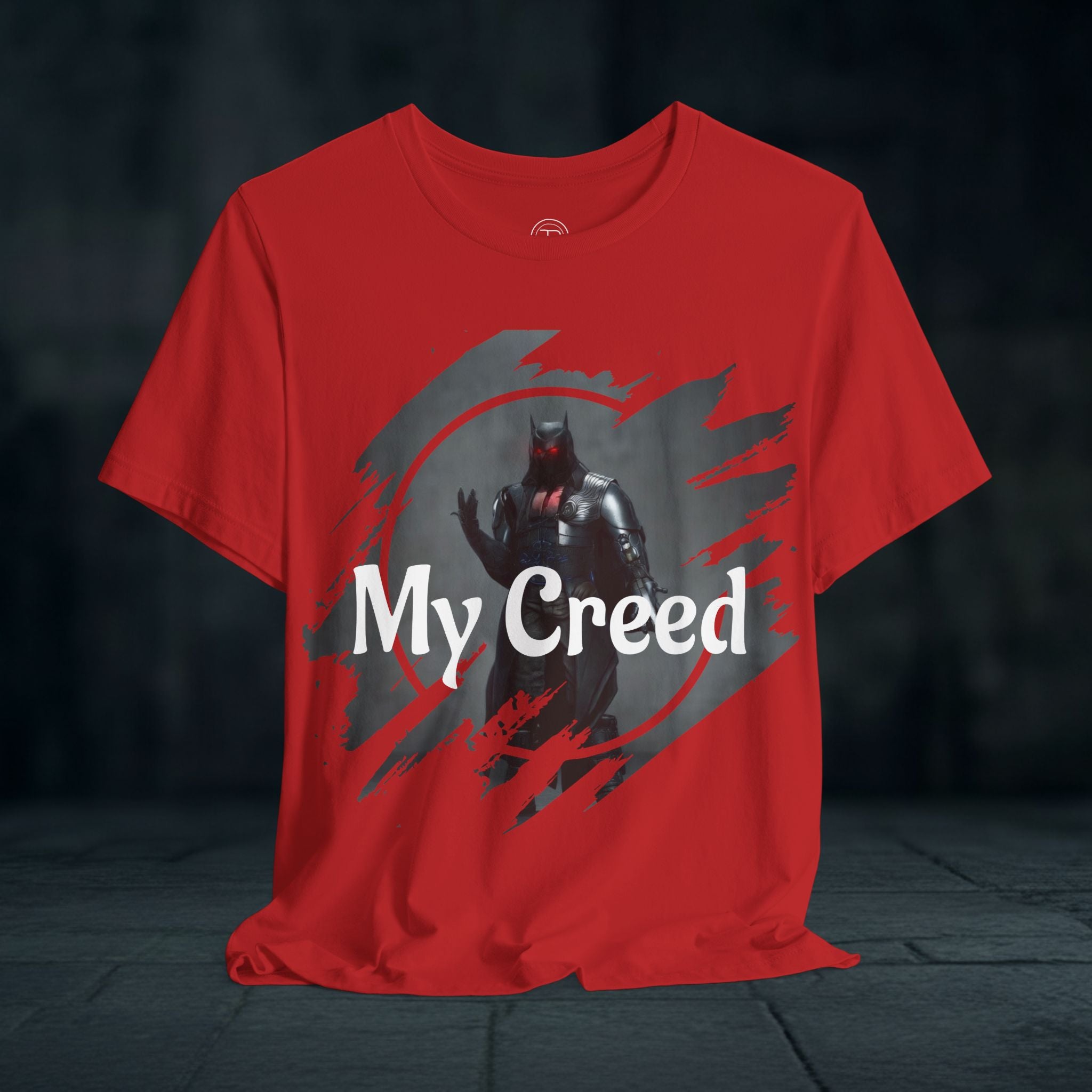 My Creed Graphic Tee — Dark Knight Sci‑Fi Illustration T‑Shirt