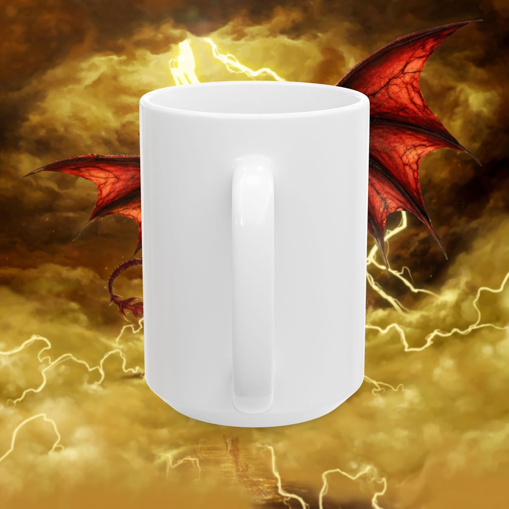 God of the Heavens Dragon Mug — Fantasy Lightning Ceramic Coffee Cup (11oz/15oz) - slifer the sky dragon