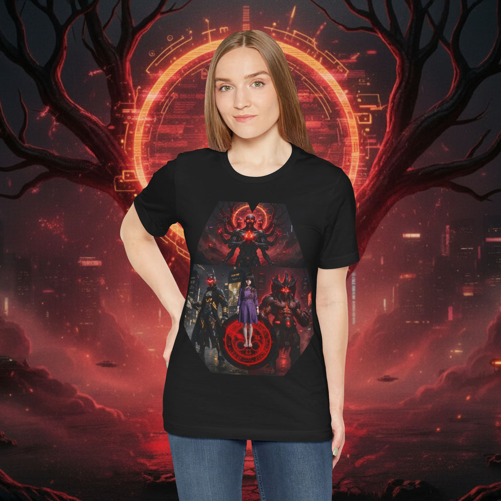 Superhero Squad Graphic Tee — Dark Red Mystic Design