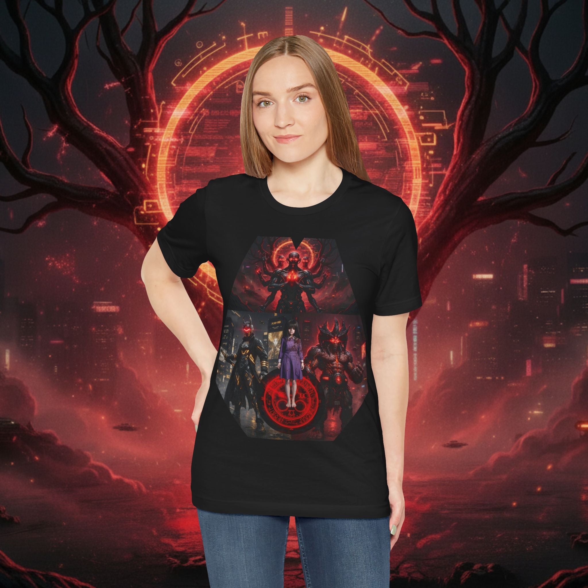 Superhero Squad Graphic Tee — Dark Red Mystic Design