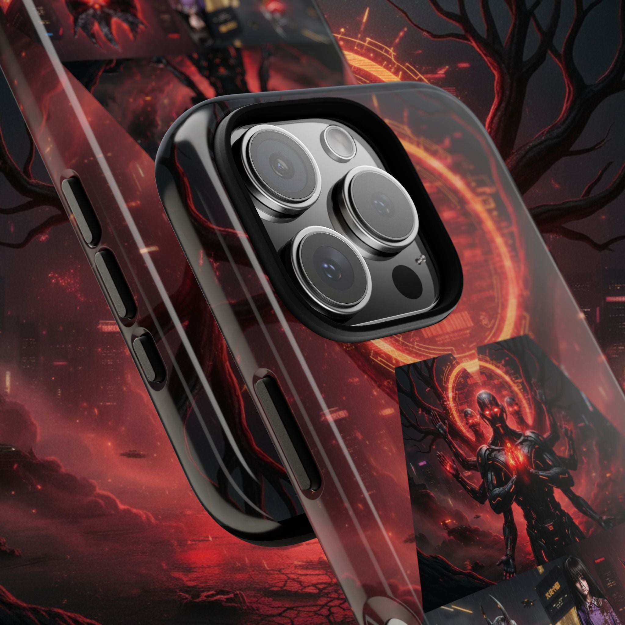 Demonic Guardians Phone Case — Red Occult Sigil Urban Fantasy iPhone Cover