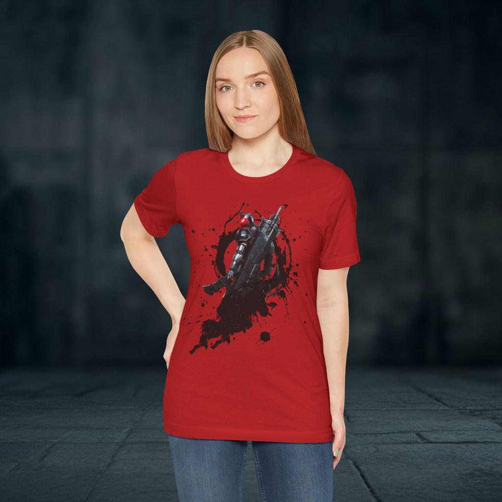 Splatter Noir Rifle Tee — Graphic Military Weapon Shirt