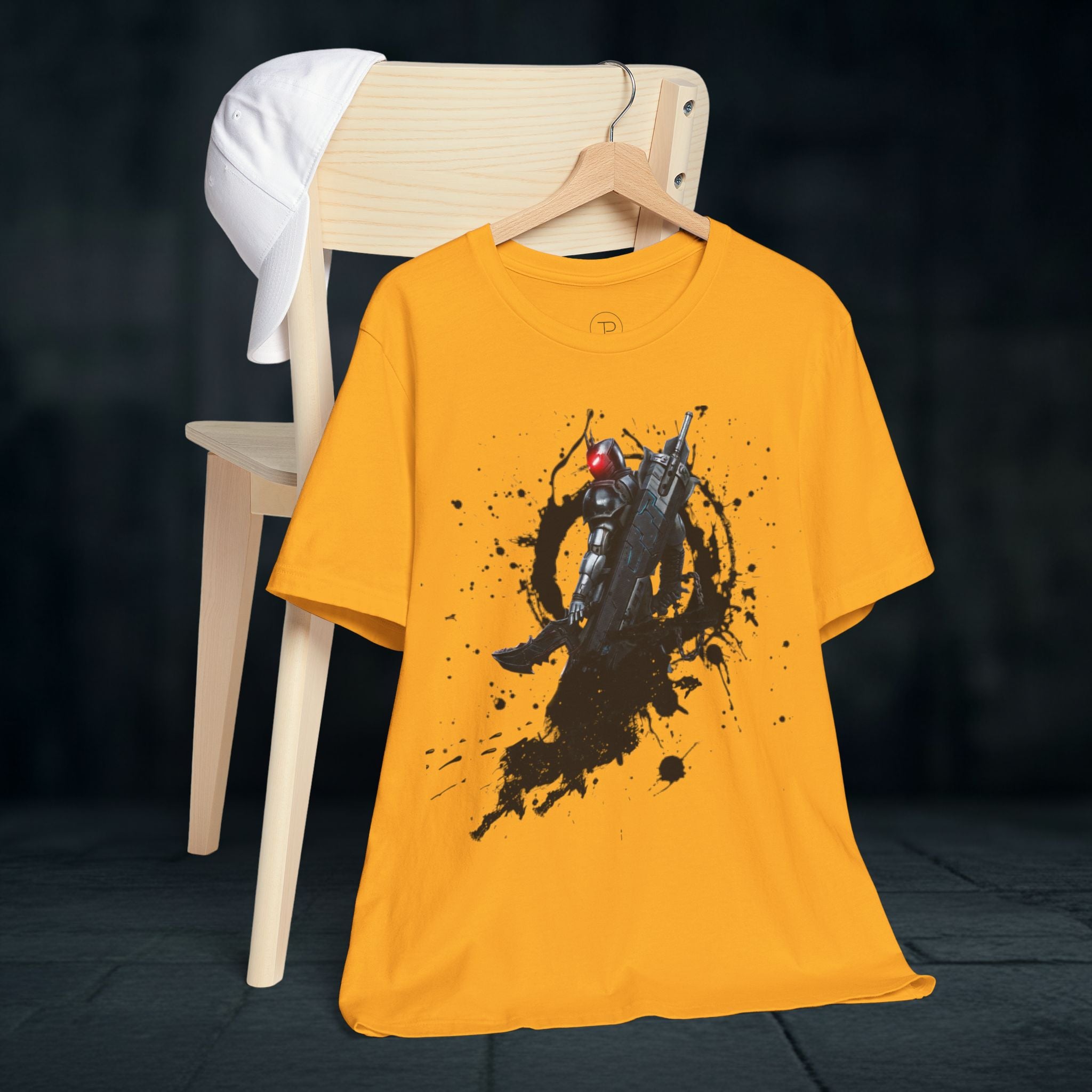 Splatter Noir Rifle Tee — Graphic Military Weapon Shirt