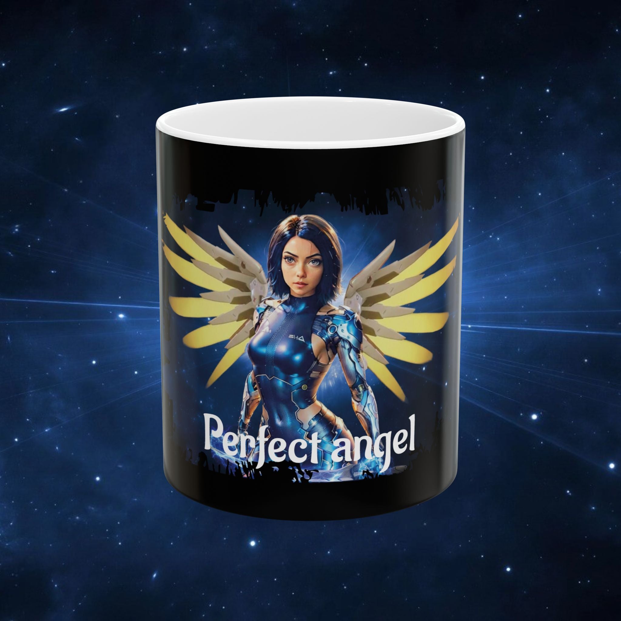 Perfect Angel Ceramic Mug — Fantasy Winged Warrior Coffee Cup (11oz/15oz) - alita battle angel
