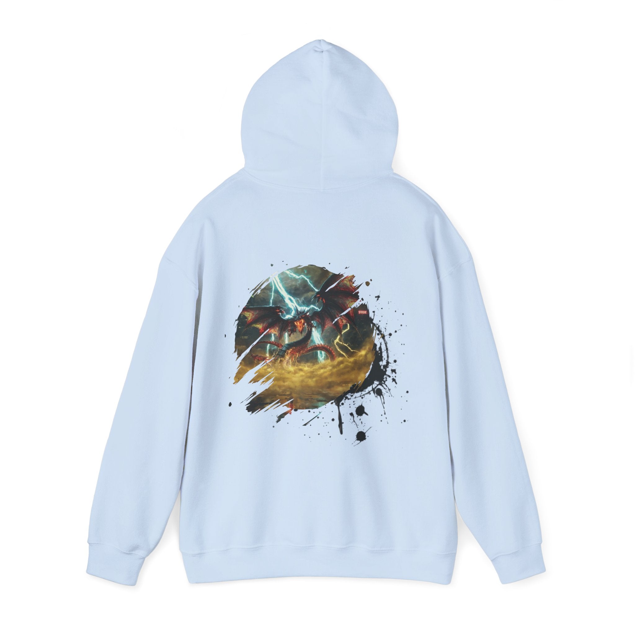 Hoodie — "God of the Heavens" Mythic Lightning Graphic Hoodie - slifer the sky dragon