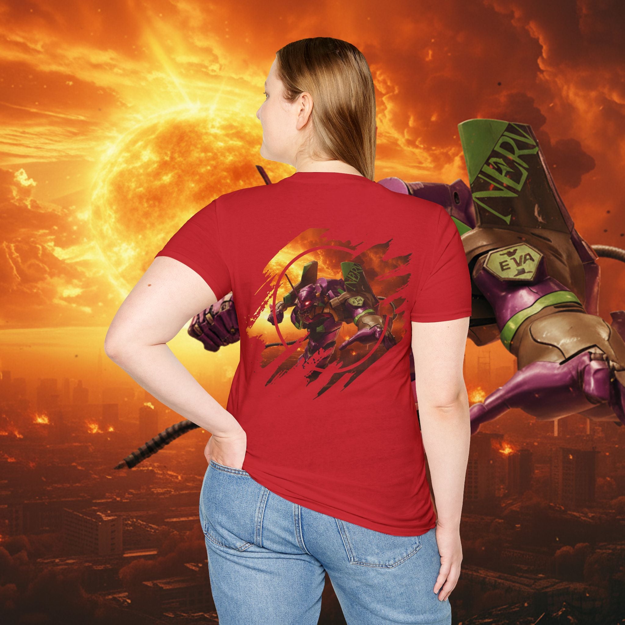 Only One Hit T-Shirt — Gamer Mech Battle Tee - EVA 1 - Neon Genesis Evangelion
