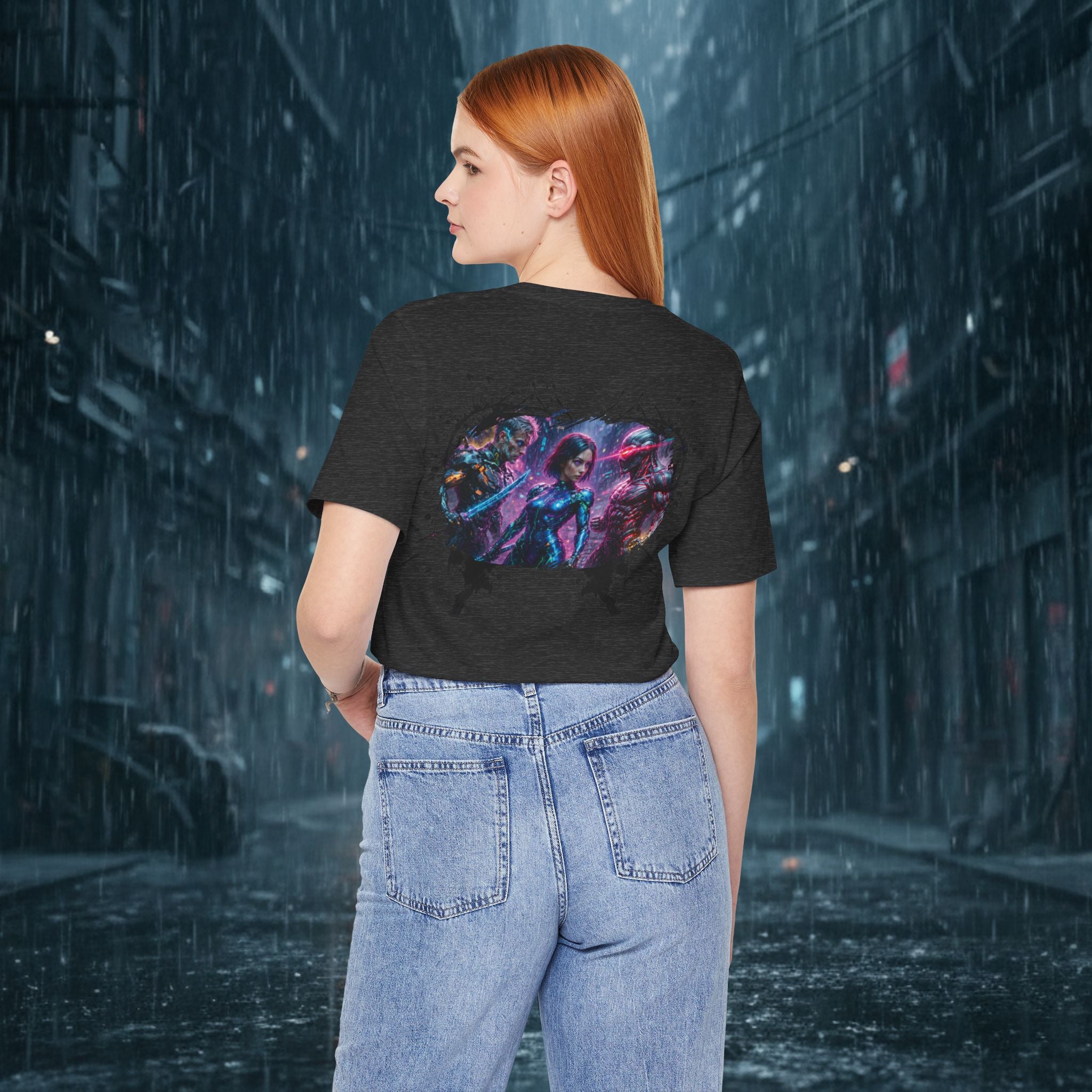 T-Shirt — "Big Family Reunion" Sci‑Fi Character Heart Graphic Tee - Battle Suits