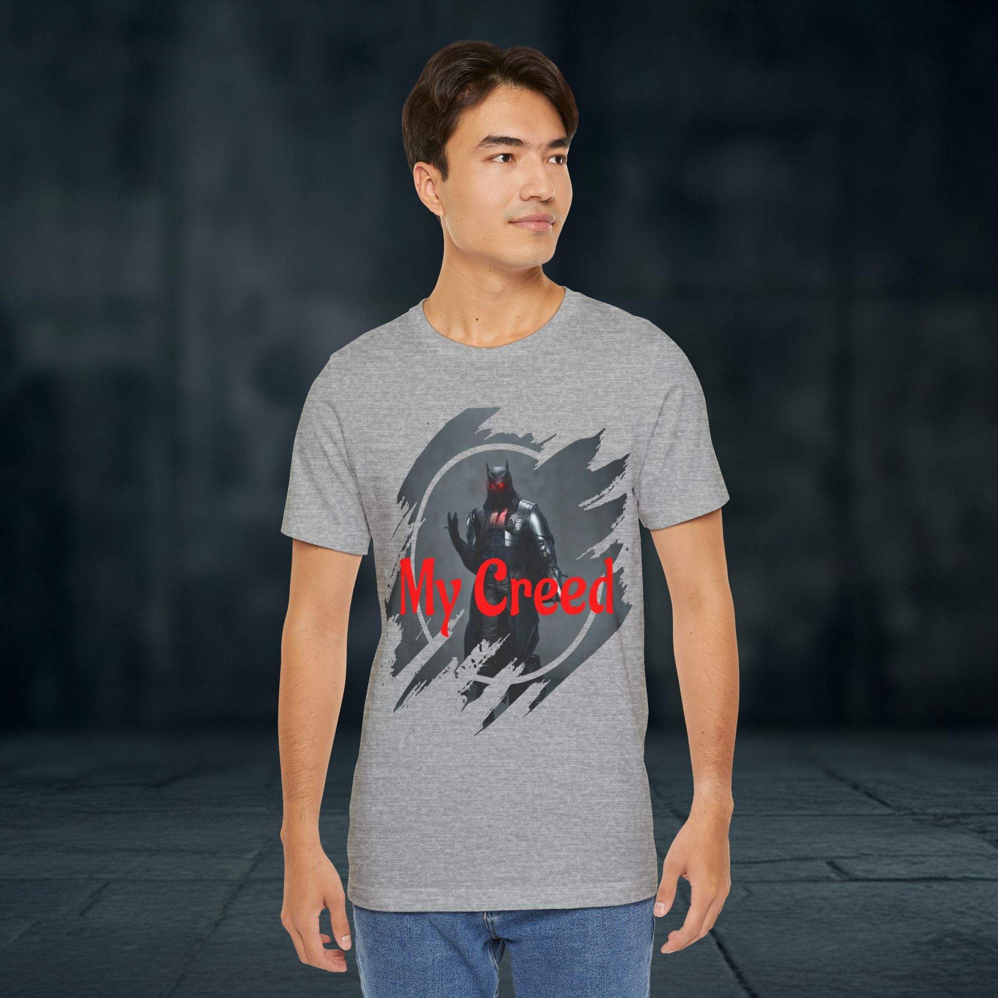 My Creed Graphic Tee — Dark Knight Sci‑Fi Illustration T‑Shirt
