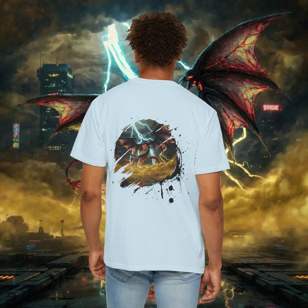 God of the Heavens T-Shirt — Mythic Storm Graphic Tee - slifer the sky dragon