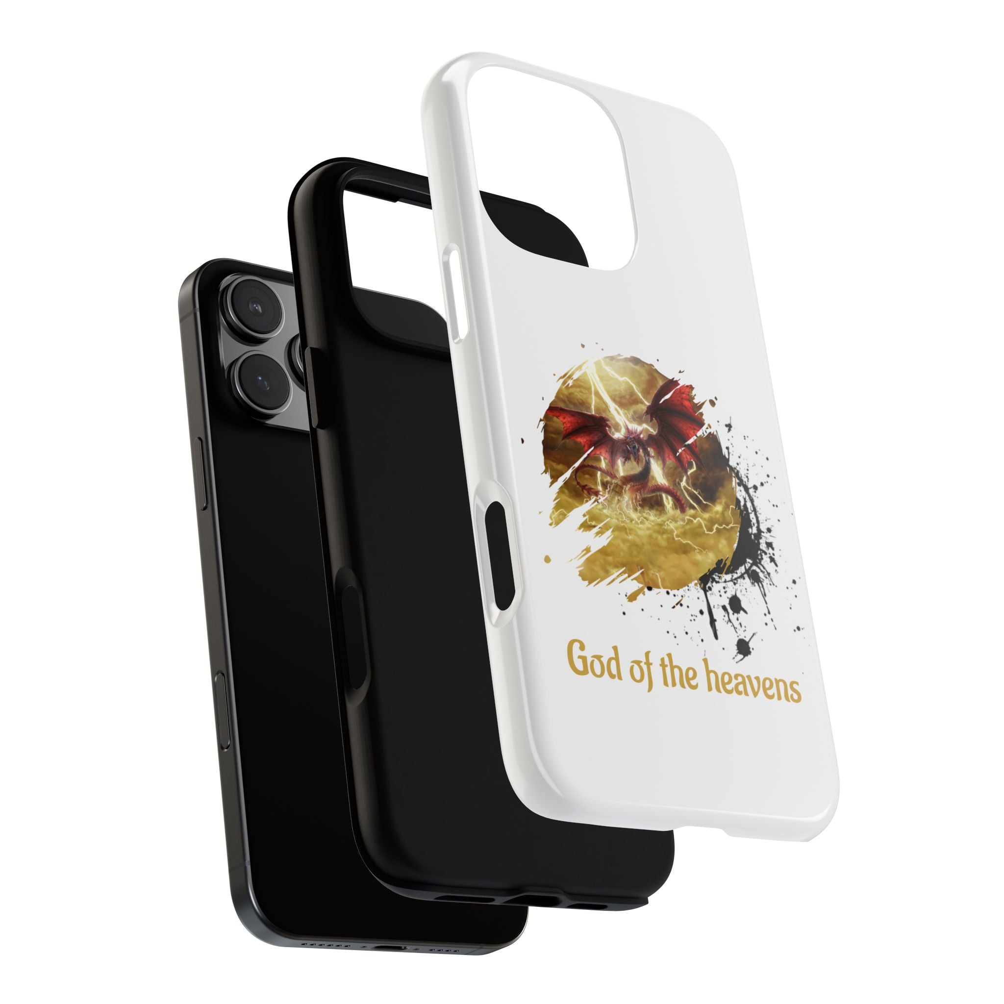 Gold Dragon Phone Case — Tough Protective Phone Case with Lightning Brush Art - slifer the sky dragon