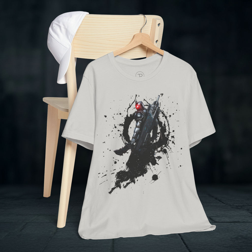Splatter Noir Rifle Tee — Graphic Military Weapon Shirt
