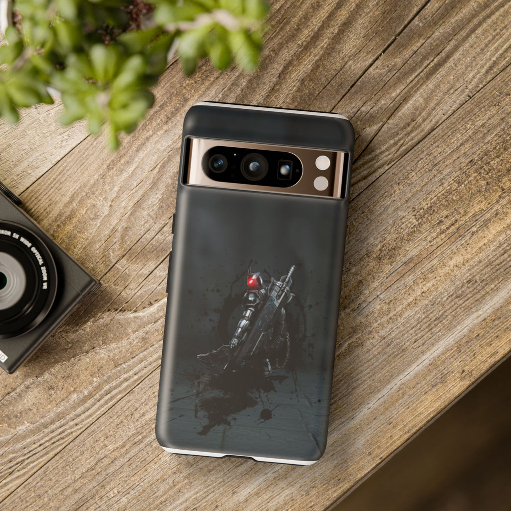 Tough Cases: Dark Cyber Soldier Phone Case — Rugged Sci‑Fi Armor Design