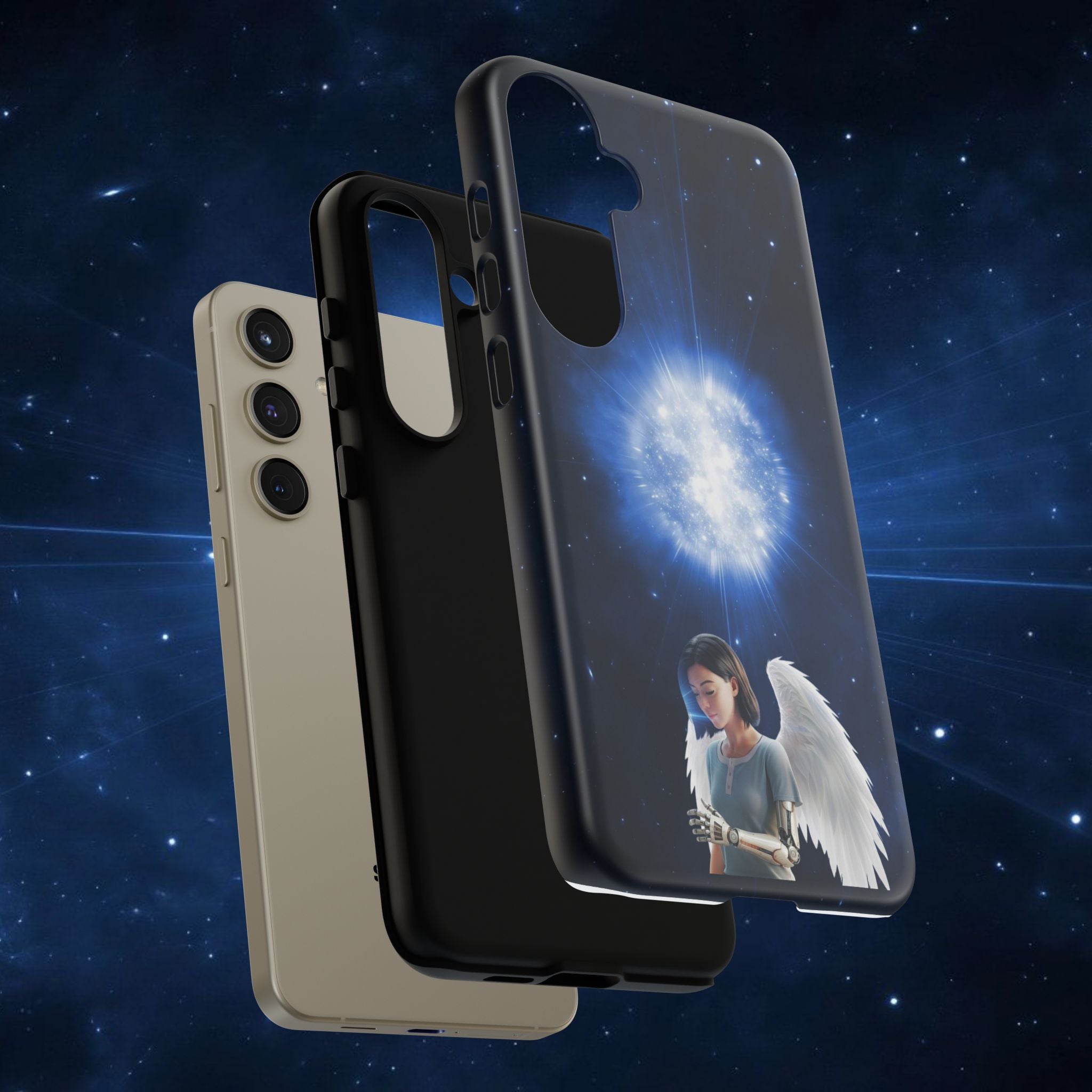 Angel Wings Galaxy Phone Case — Cosmic Light Protective Case ALITA BATTLE ANGEL