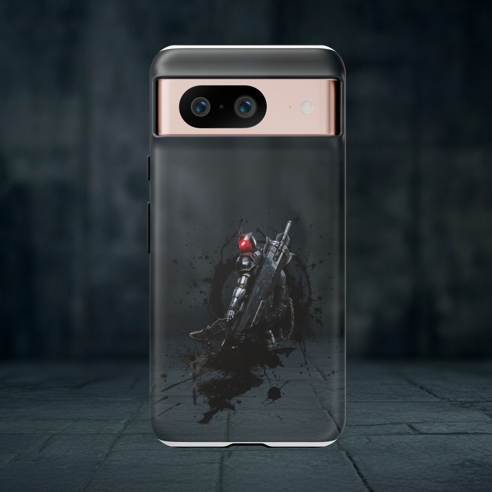 Tough Cases: Dark Cyber Soldier Phone Case — Rugged Sci‑Fi Armor Design