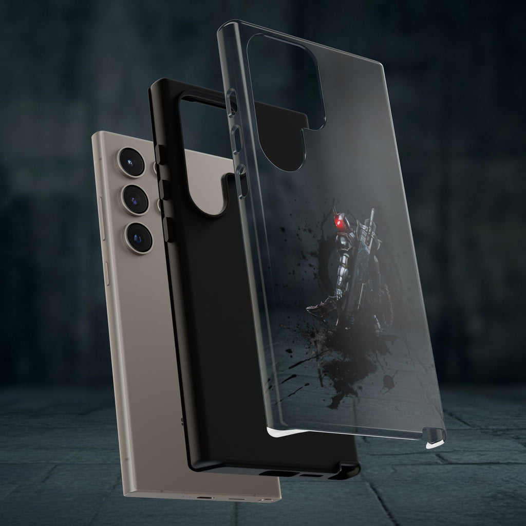 Tough Cases: Dark Cyber Soldier Phone Case — Rugged Sci‑Fi Armor Design