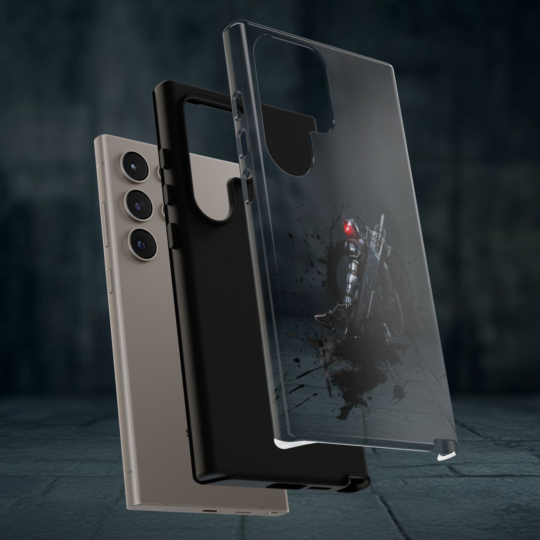 Tough Cases: Dark Cyber Soldier Phone Case — Rugged Sci‑Fi Armor Design