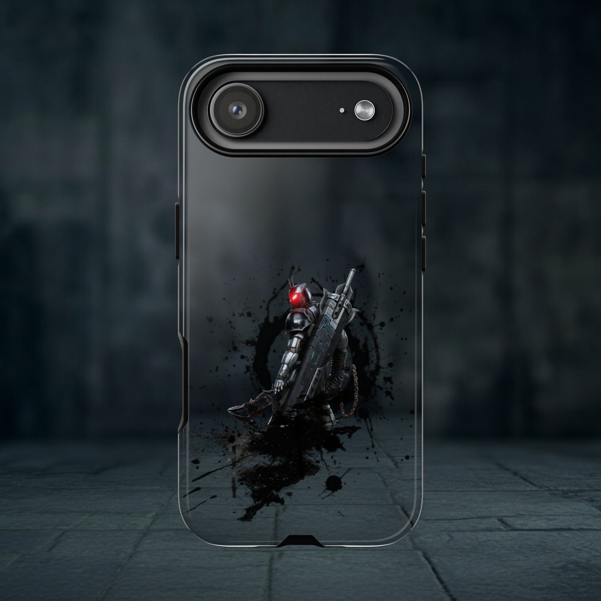 Tough Cases: Dark Cyber Soldier Phone Case — Rugged Sci‑Fi Armor Design