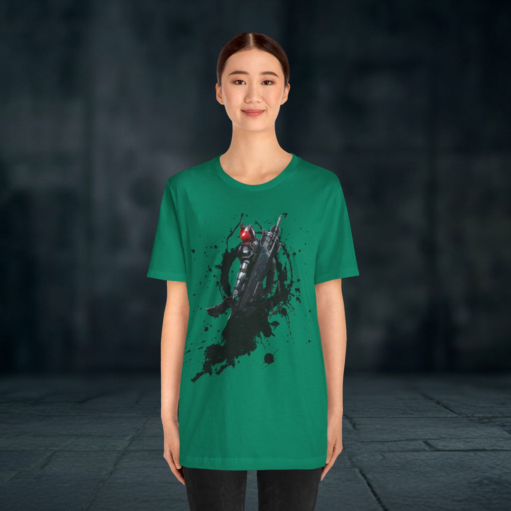 Splatter Noir Rifle Tee — Graphic Military Weapon Shirt