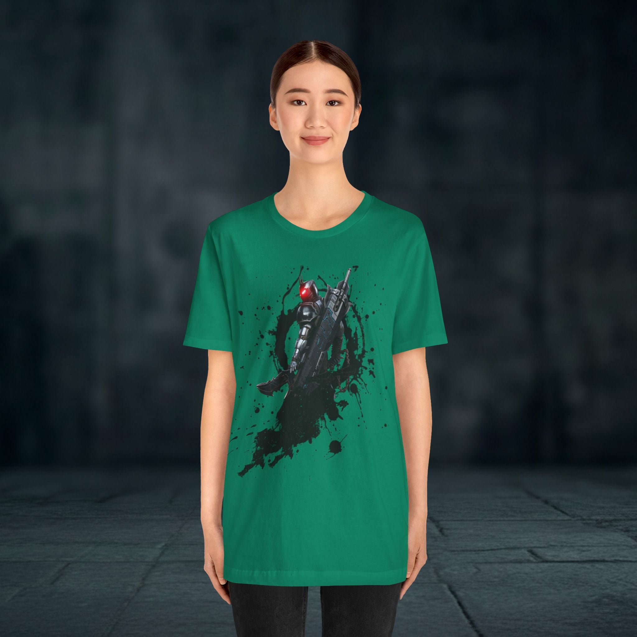 Splatter Noir Rifle Tee — Graphic Military Weapon Shirt