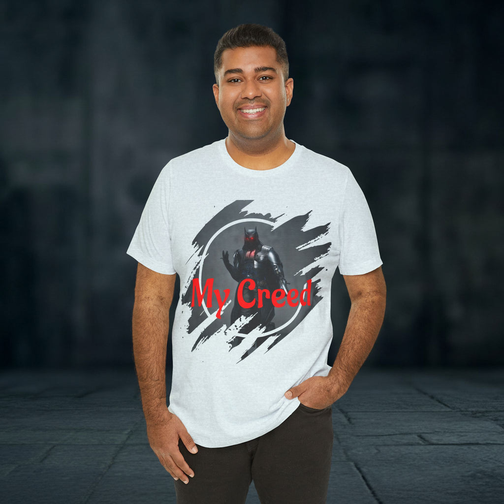 My Creed Graphic Tee — Dark Knight Sci‑Fi Illustration T‑Shirt