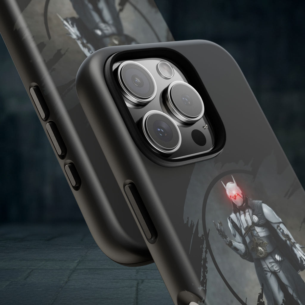 Galaxy Warrior Tough Phone Case — Dark Sci‑Fi Armor with Red Helm