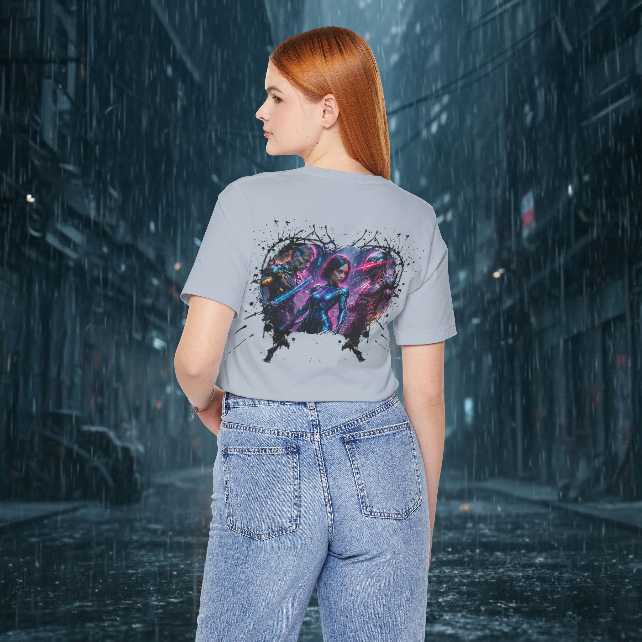 T-Shirt — "Big Family Reunion" Sci‑Fi Character Heart Graphic Tee - Battle Suits