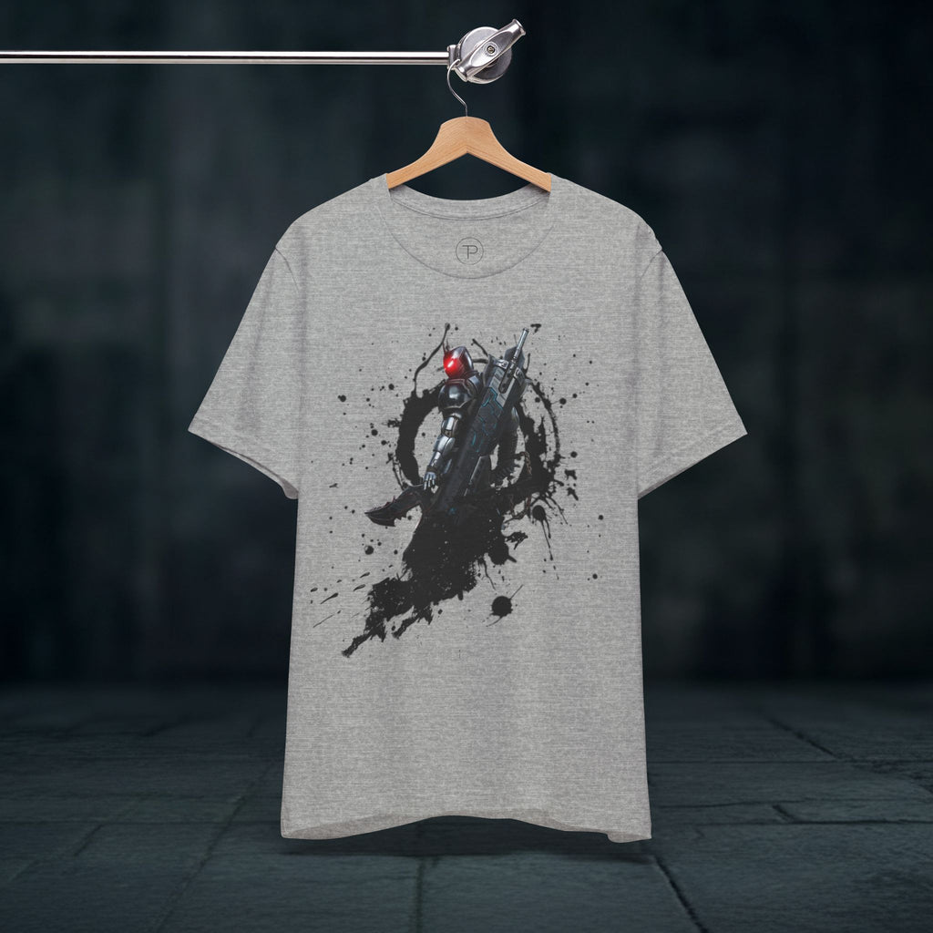 Splatter Noir Rifle Tee — Graphic Military Weapon Shirt