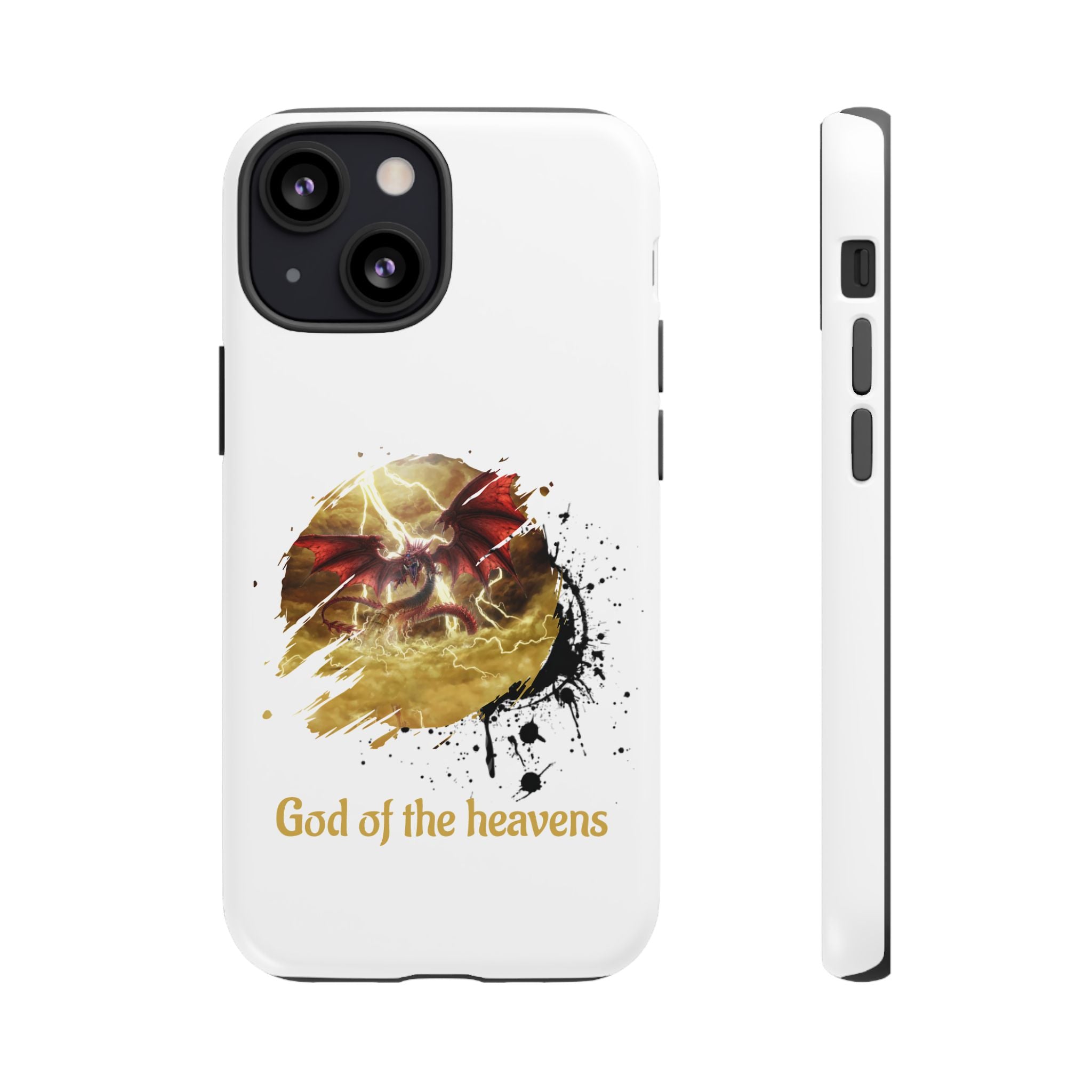 Gold Dragon Phone Case — Tough Protective Phone Case with Lightning Brush Art - slifer the sky dragon