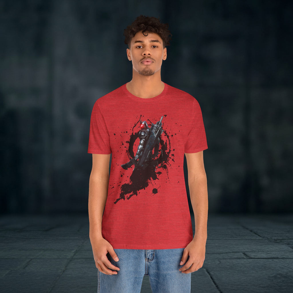 Splatter Noir Rifle Tee — Graphic Military Weapon Shirt