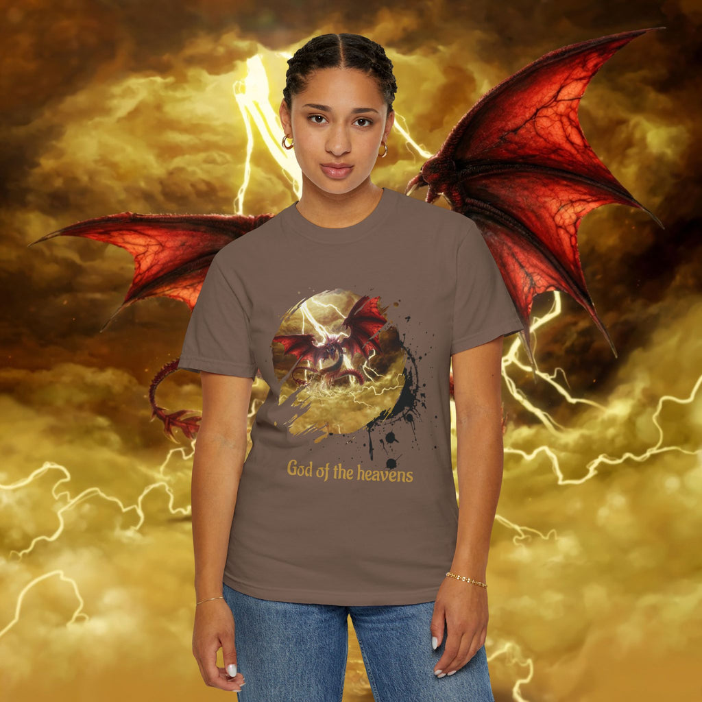 God of the Heavens T-Shirt — Mythic Storm Graphic Tee - slifer the sky dragon