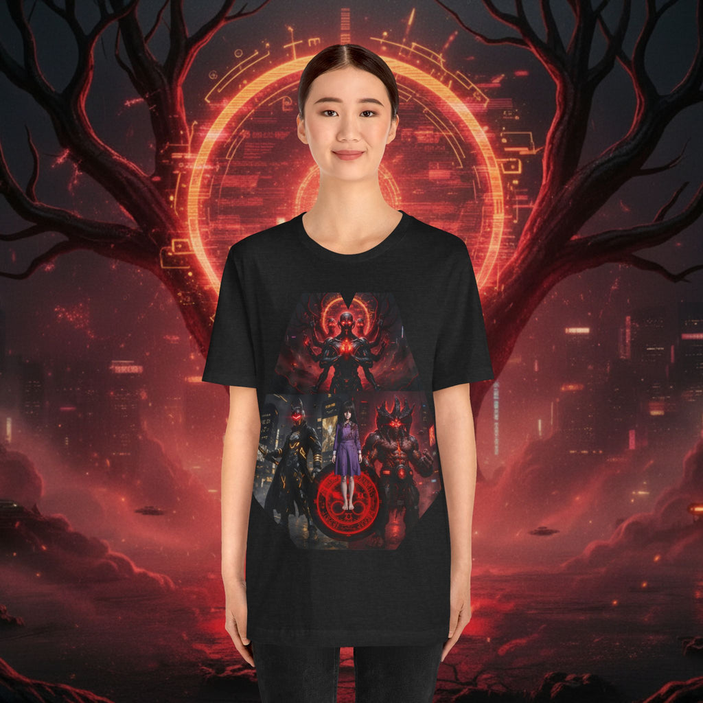 Superhero Squad Graphic Tee — Dark Red Mystic Design
