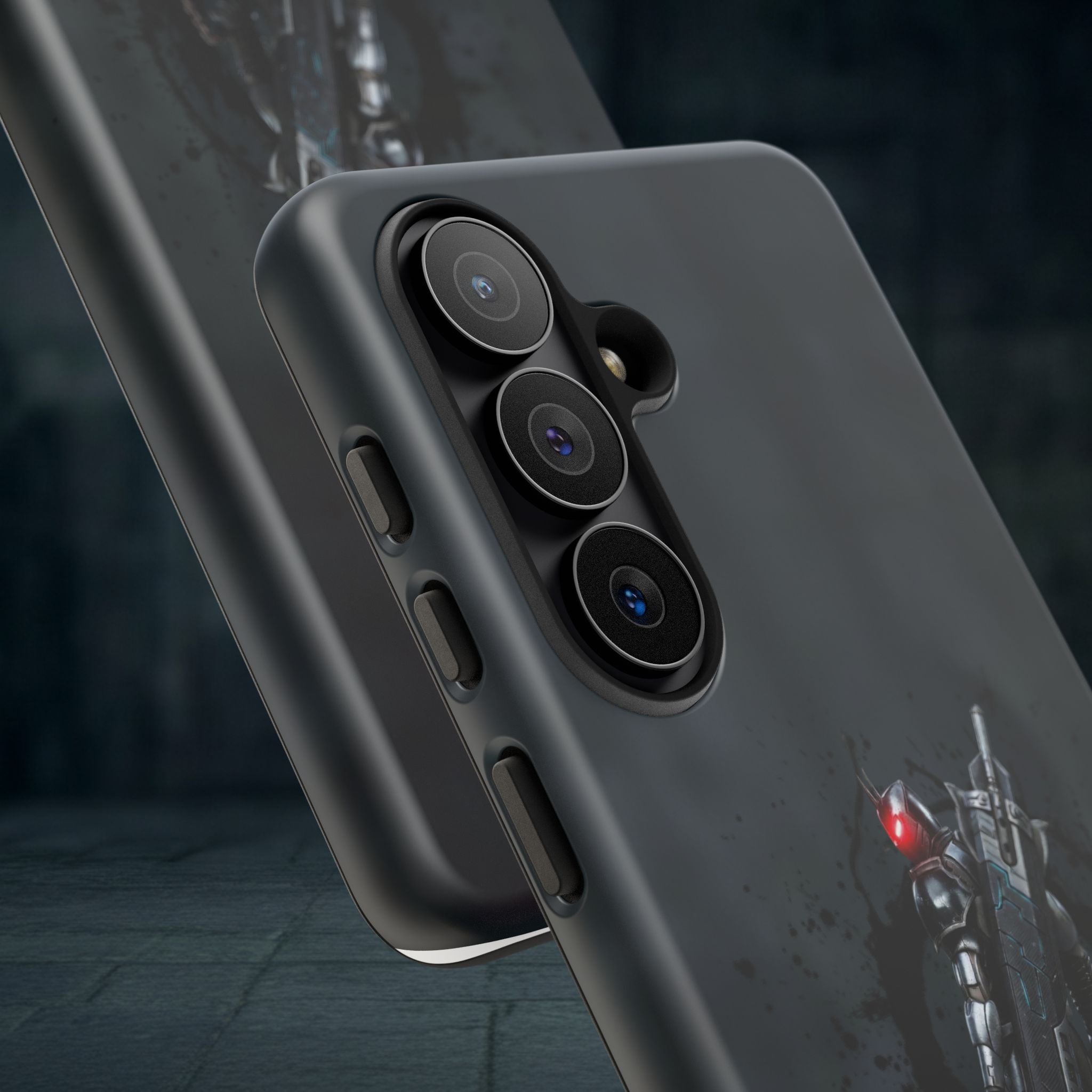Tough Cases: Dark Cyber Soldier Phone Case — Rugged Sci‑Fi Armor Design