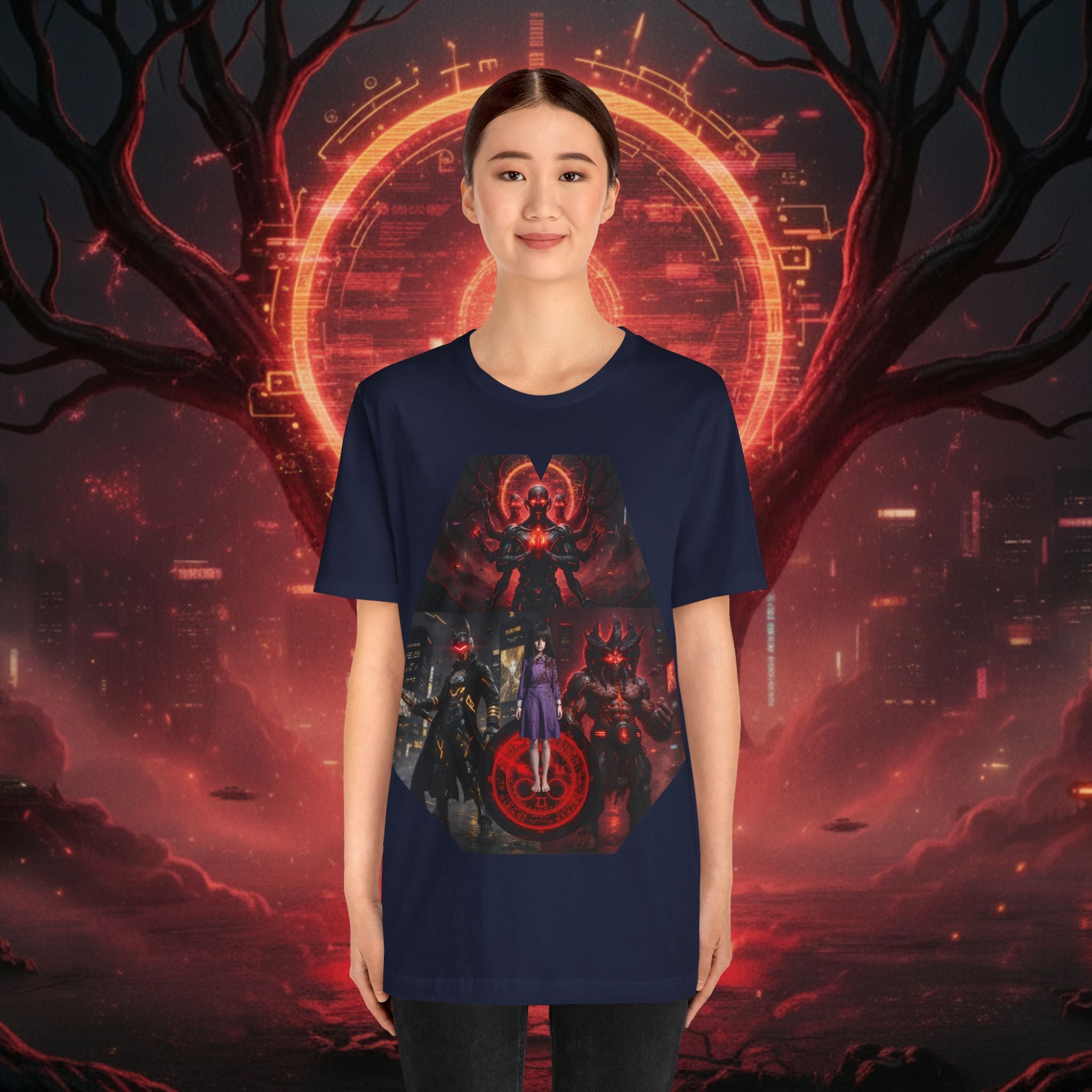 Superhero Squad Graphic Tee — Dark Red Mystic Design